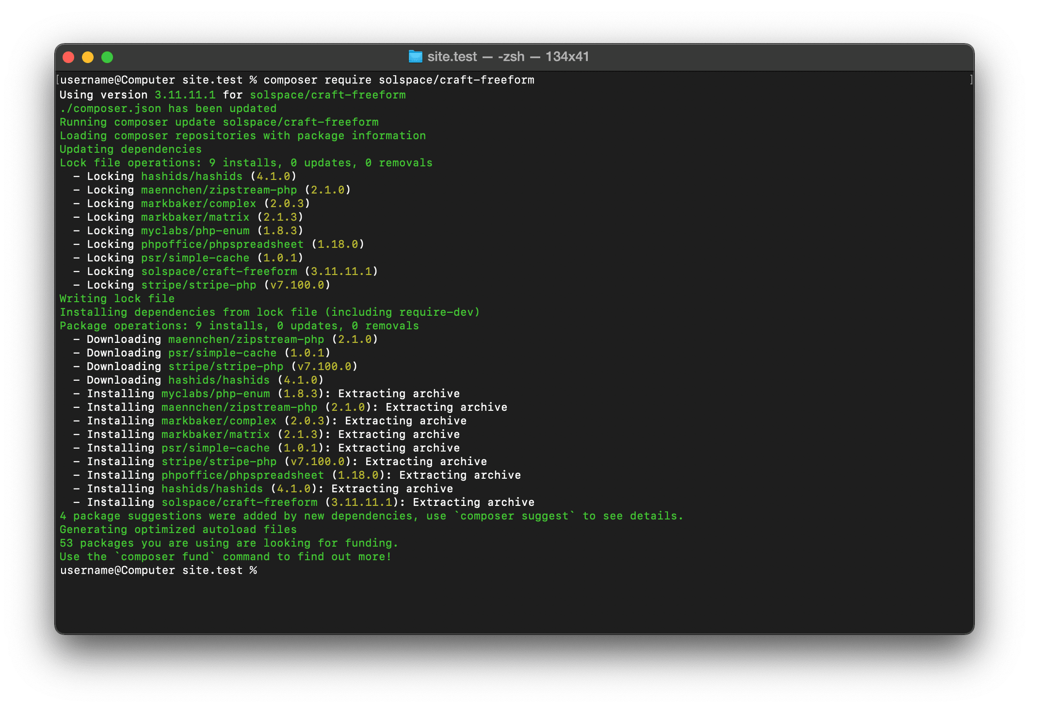 Terminal - Install Freeform